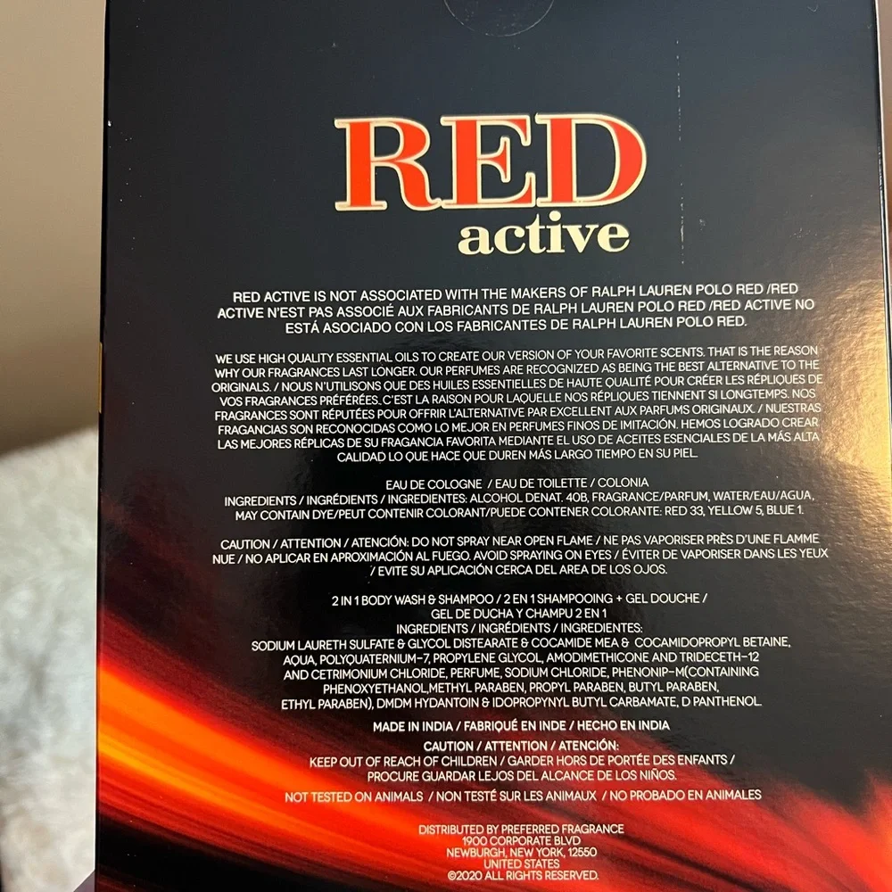 Red Active Men’s Cologne With 2-In-1 Body Wash & Shampoo Set - Picture 3 of 3
